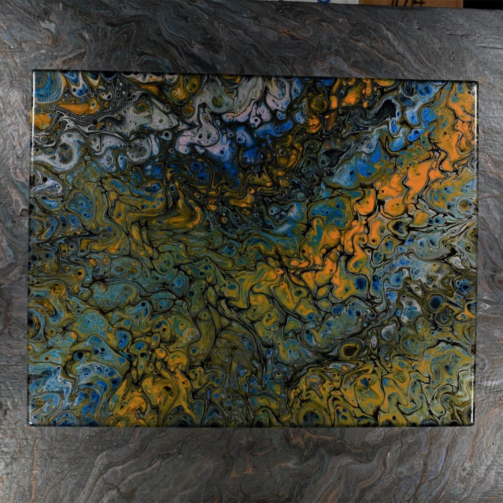 Acrylic Pour Painting 11x14 Clear coated